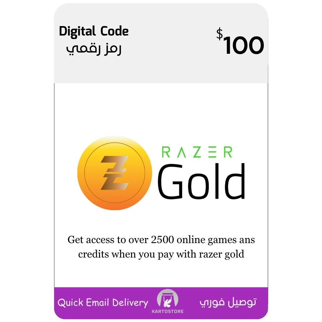 Razer Gold Digital Gift Card (USA) – 100 Usd