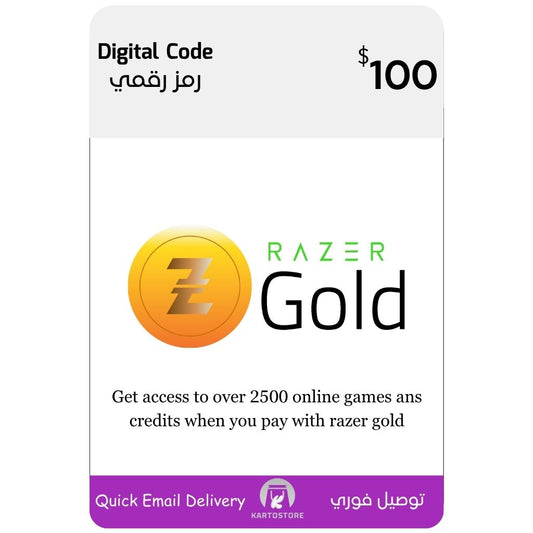 Razer Gold Digital Gift Card (USA) – 100 Usd