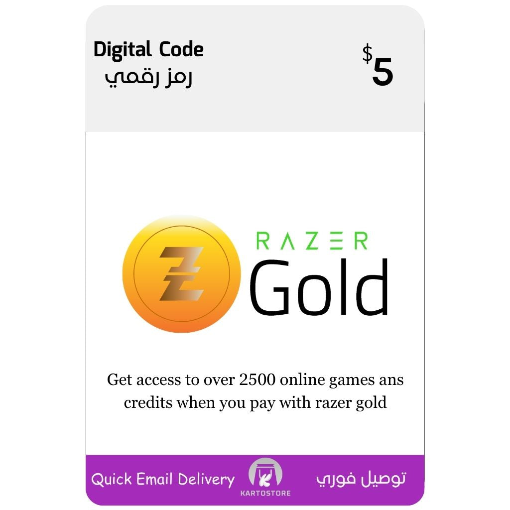 Razer Gold Digital Gift Card (USA)– 5 Usd