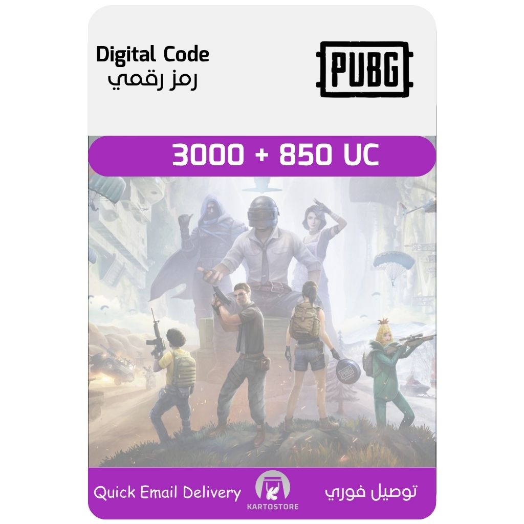 PUBG Mobile UC Digital Gift Card – 3000 + 850 UC