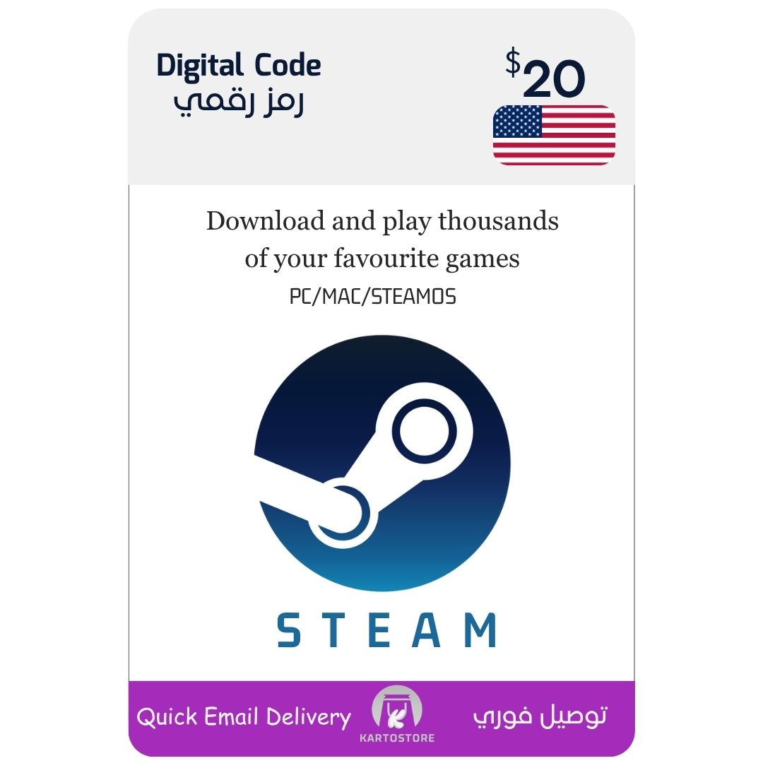Steam Digital Gift Card (USA) – 20 USD